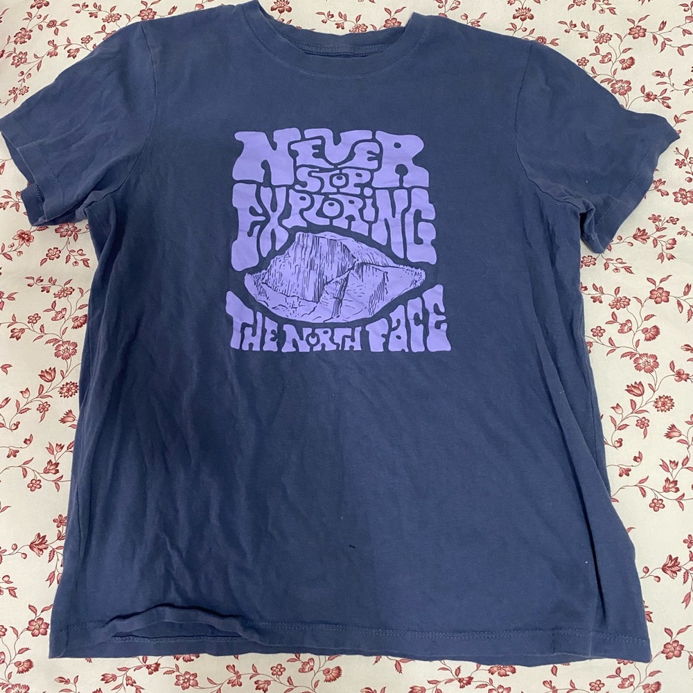 Purple north face T-shirt barely worn in great condition!